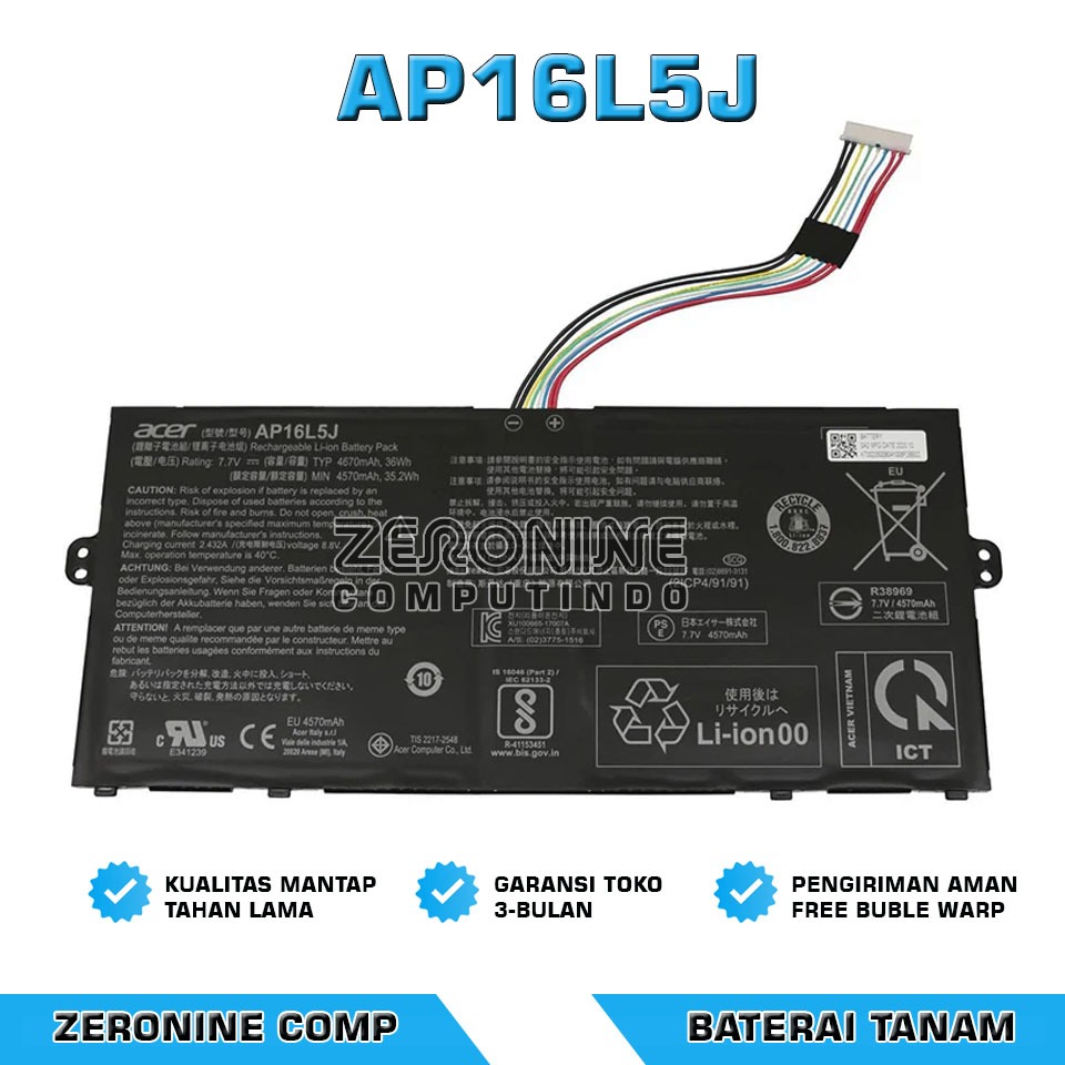 Baterai Battery Acer Spin 1 SP111 SP111-31N SP111-32N SP111-34 AP16L5J