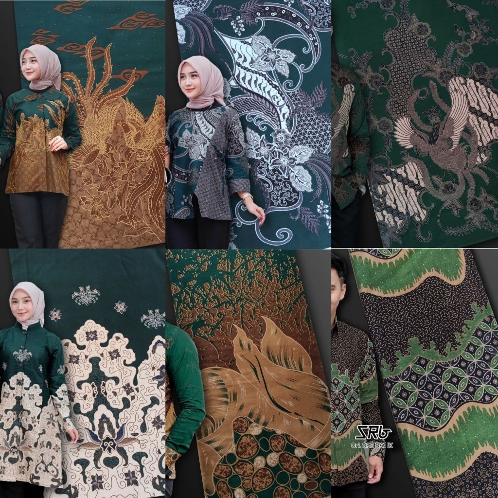 kain batik Meteran 2x1m warna hijau / kain batik murah premium #EG