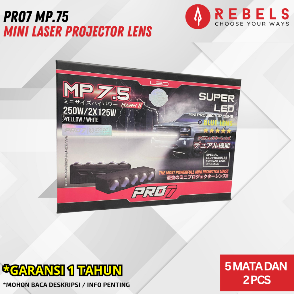 PRO7 MP.75 MARK 2 x URROFI MINI LASER/LAMPU TEMBAK 150WATT 2 WARNA UNTUK MOBIL