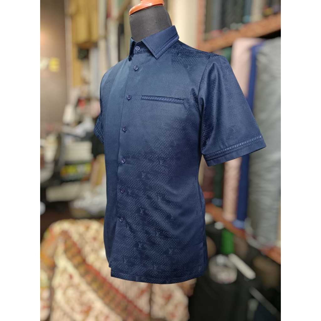 BAJU KEMEJA PRIA LENGAN PENDEK KEMEJA NAVY LV EXCLUSIVE KEMEJA BRAND TERBARU KEMEJA TAILOR COSTUME/2