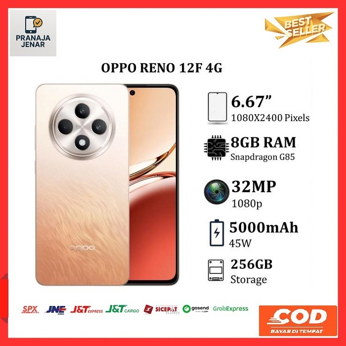 OPPO RENO 12F 4G 8/256GB SECOND FULLSET GARANSI