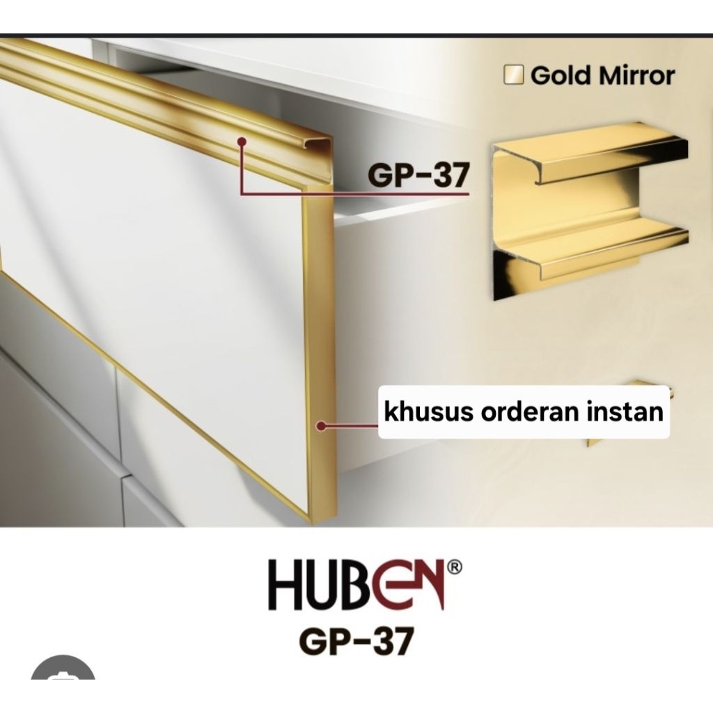 Handle aluminiumHuben GP-37 Gold