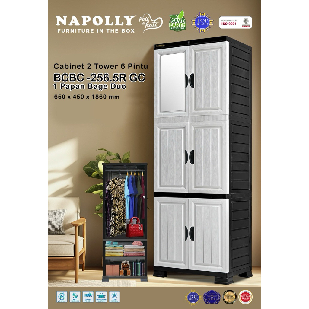 Lemari plastik 2 pintu NAPOLLY homefurnishlampung