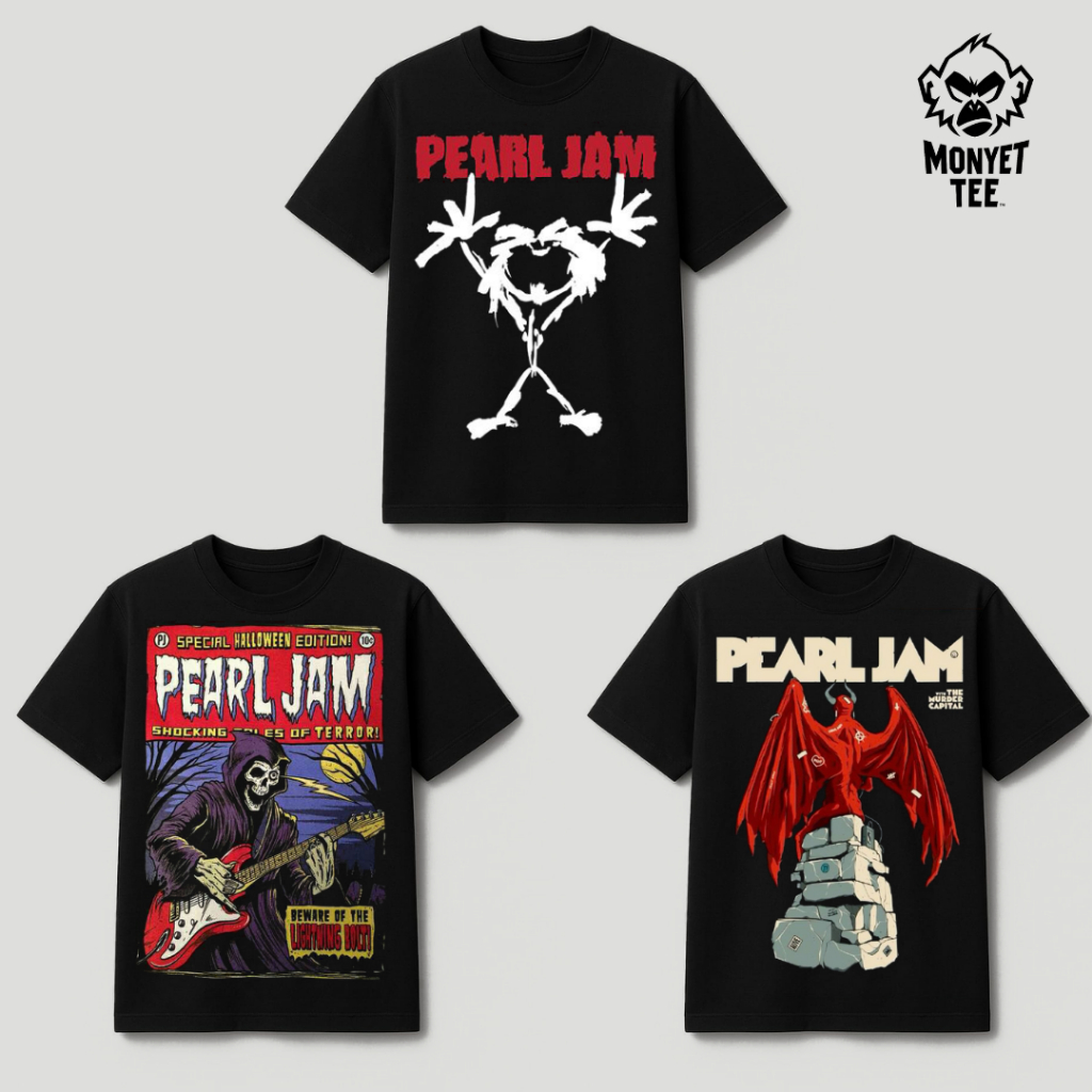 Kaos Band Pearl Jam Original | T-Shirt Pearl Jam Unisex Cotton Combed