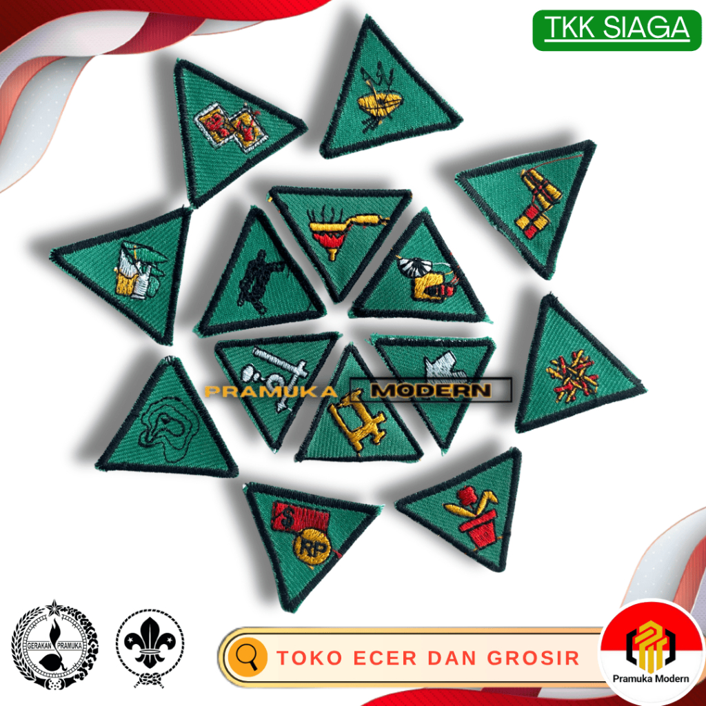 TKK siaga bordir bidang keterampilan teknik pembangunan / tkk siaga pramuka background hijau