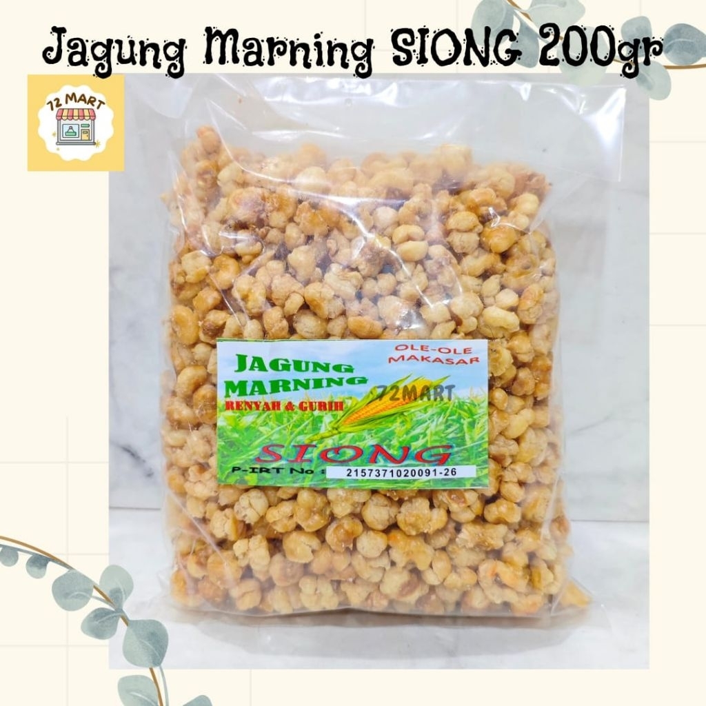 Jagung Marning Siong 200gr (oleh-oleh Khas Makassar)