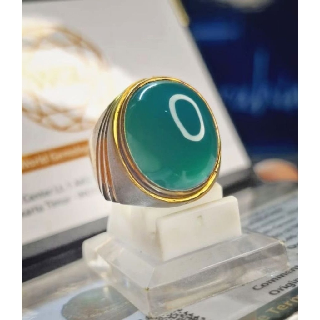 Cincin Batu Bacan Natural Green Doko Original Super | Ring Perak