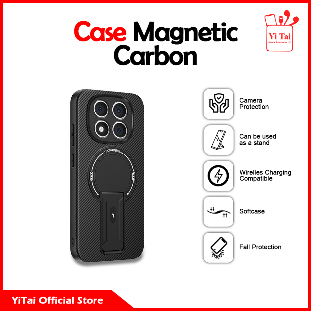 YI TAI - YC73 Case Magnetic Carbon Vivo V50 5G V50 Lite Y04 4G Y04S Y29S Y19S GT 5G
