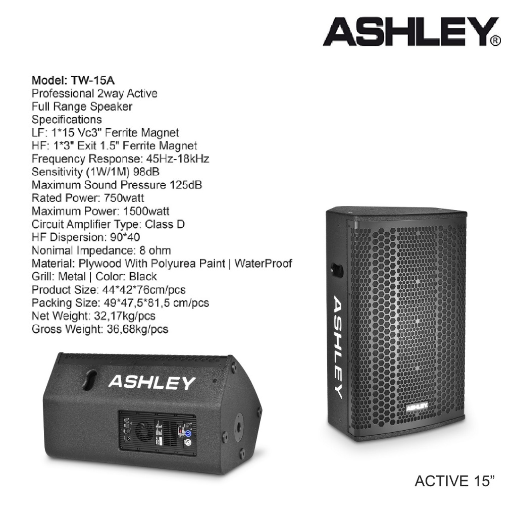 speaker aktif ashley tw15a tw 15a original