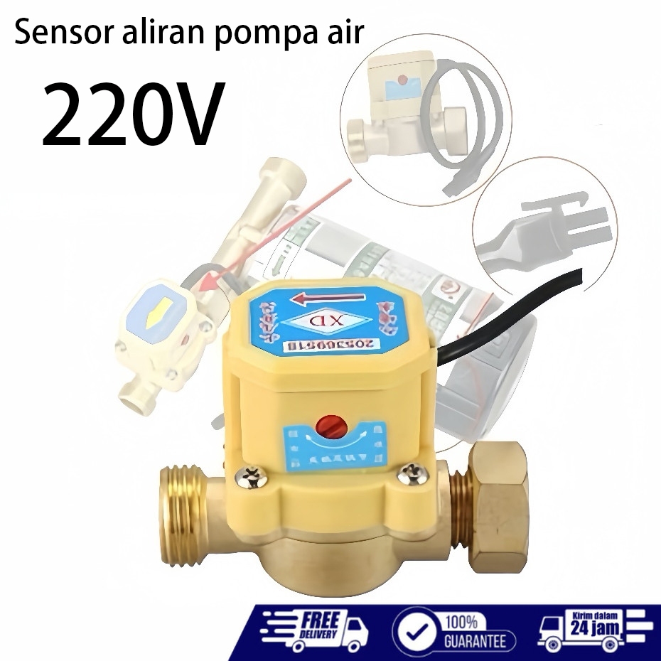 Saklar Otomatis Pompa Booster Dorong / Water Flow Switch Ukuran 1/2 Inch Sensor Otomatis untuk Pompa