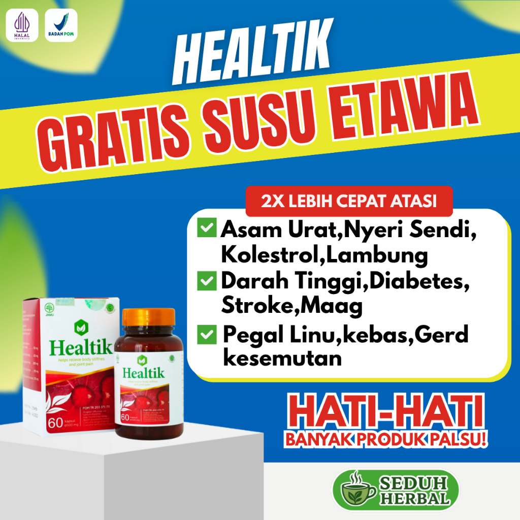 OBAT HERBAL HEALTIK ORIGINAL BPOM NYERI SENDI REMATIK ASAM URAT