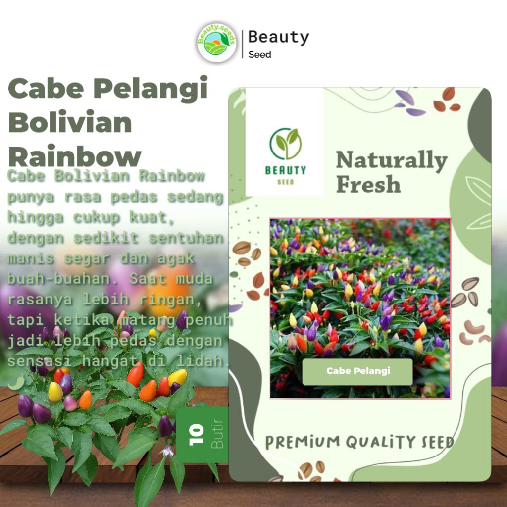 10 Biji Cabe Pelangi Bolivian Rainbow - Cabe Pelangi Bolivian Rainbow Pepper