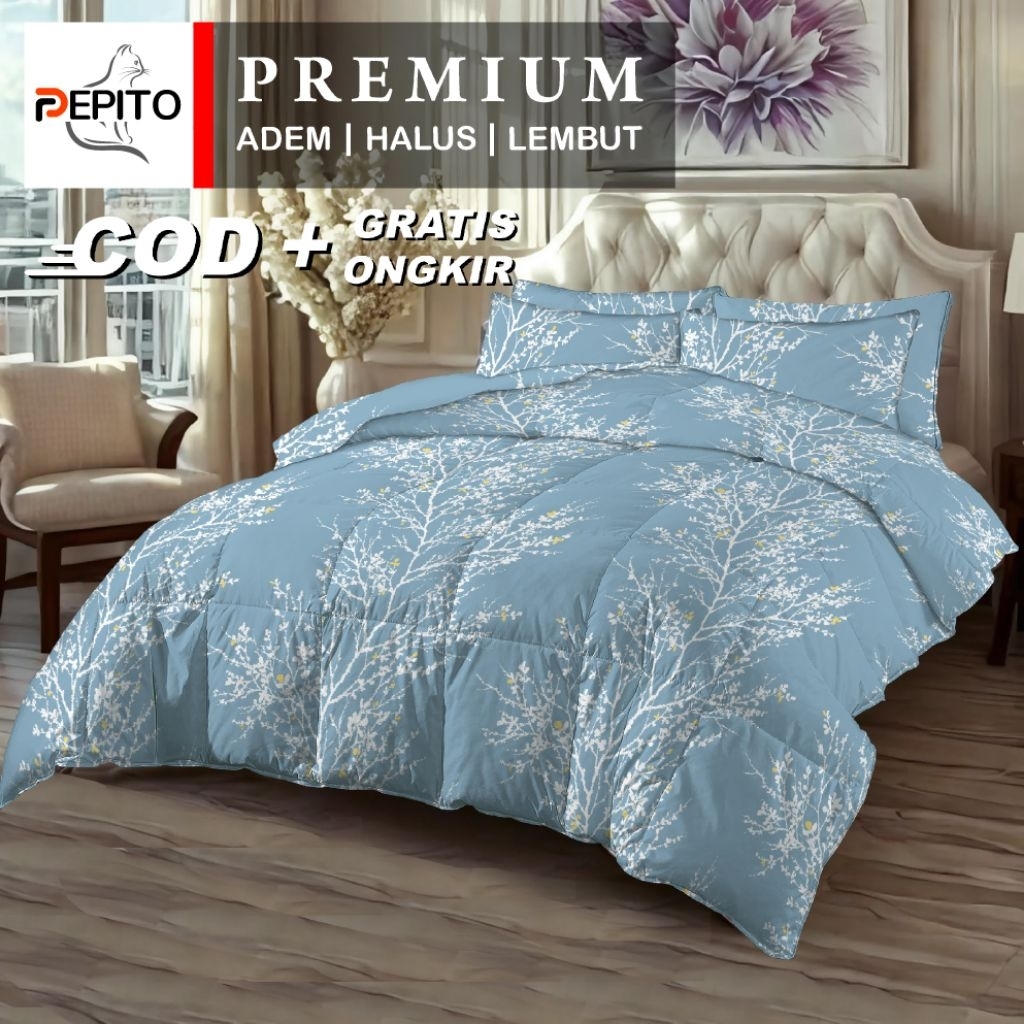 Bedcover Set Katun Tinggi 30 cm - 140x200 / 160x200 / 180x200 / 200x200 - Pepito