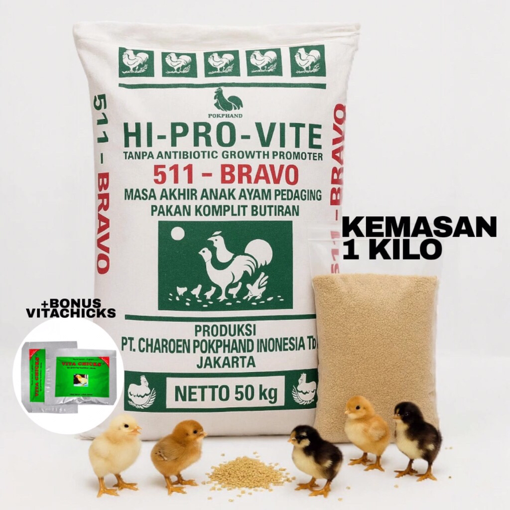 PUR AYAM BRAVO 511 PUR AYAM KILOAN PUR AYAM PEDAGING - 1KG