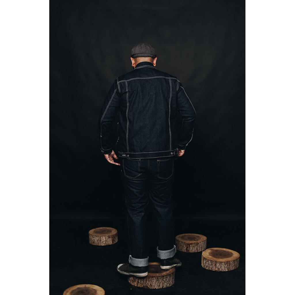 Denim jaket type 3. raw denim non selvedge.