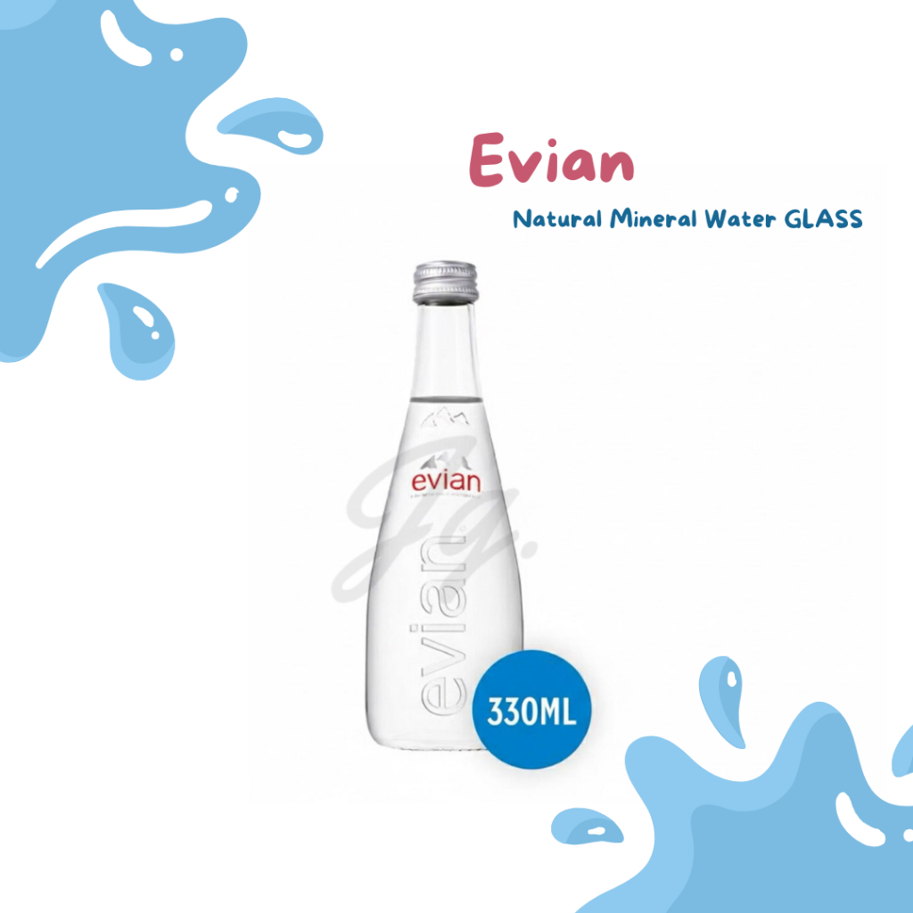 Evian Natural Mineral Water Glass 330ml