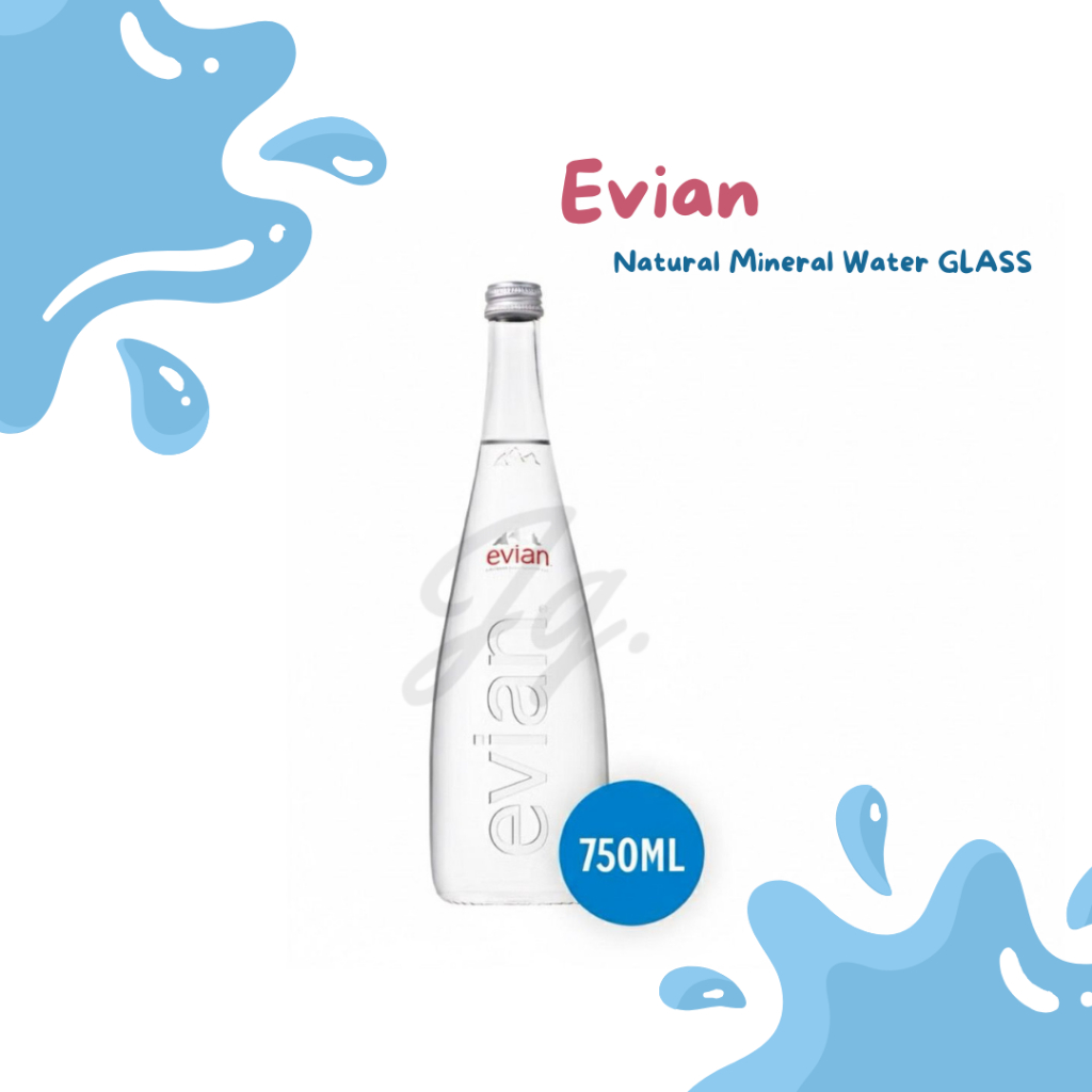 Evian Natural Mineral Water Glass 750ml