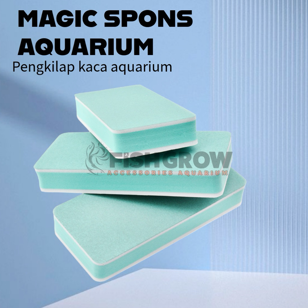 FISH GROW MAGIC SPONS PEMBERSIH KERAK KAPUR KACA AQUARIUM QUALITY