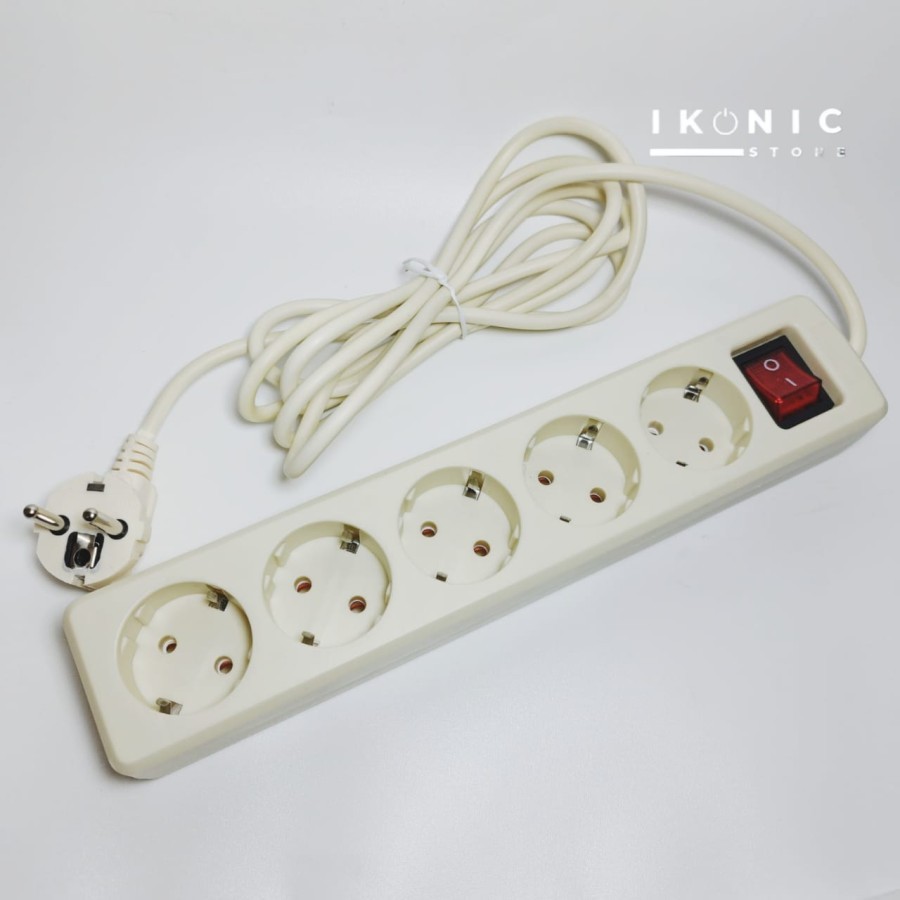 IKONIC Stop Kontak Kabel 5 Meter 5 Lubang Berkualitas Bagus