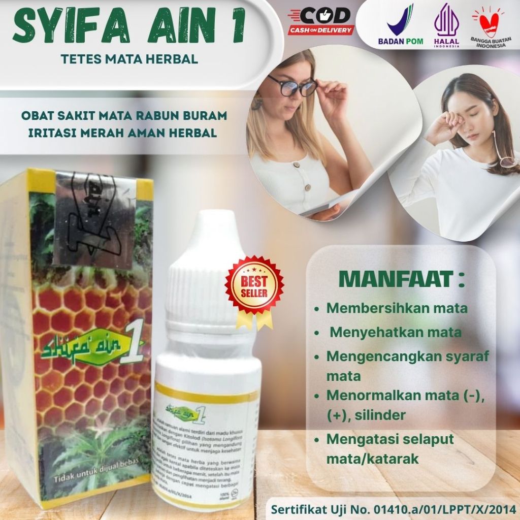 Shifa Ain Tetes Mata Herbal Obat Sakit Mata Rabun Buram Iritasi Merah Aman Herbal