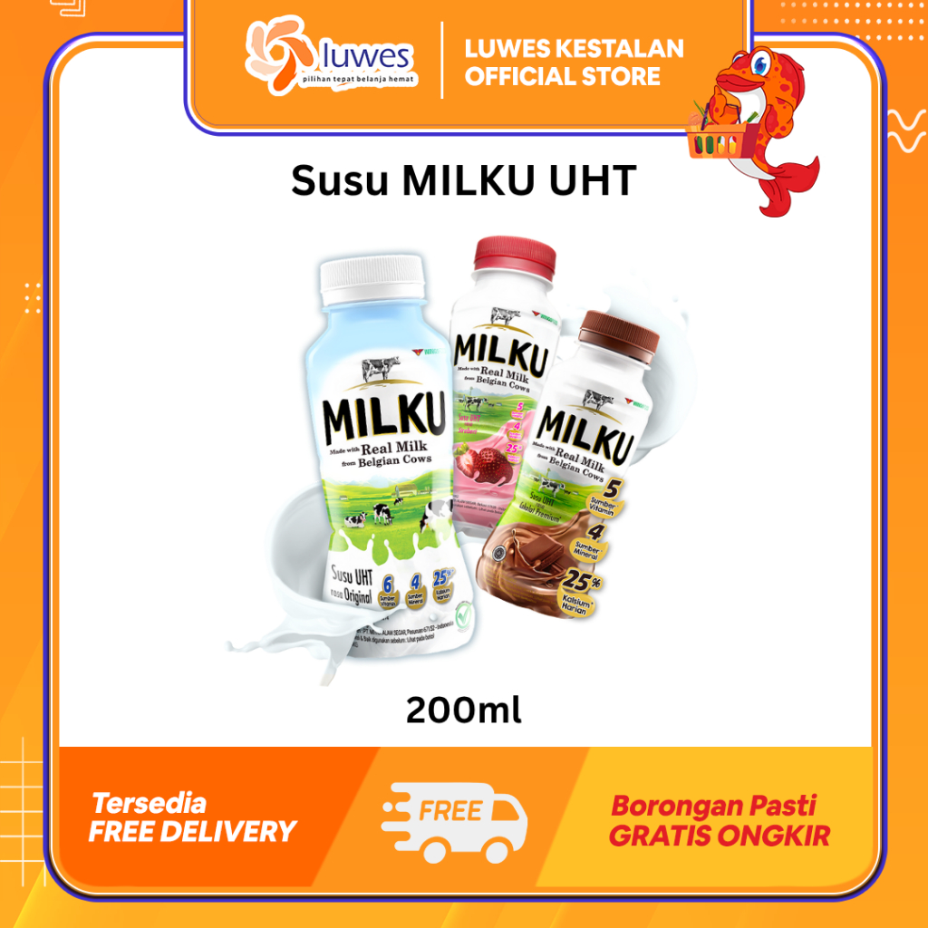 (LUWES) Susu Milku UHT 200ml | Susu Milku Murah | Susu UHT Milku