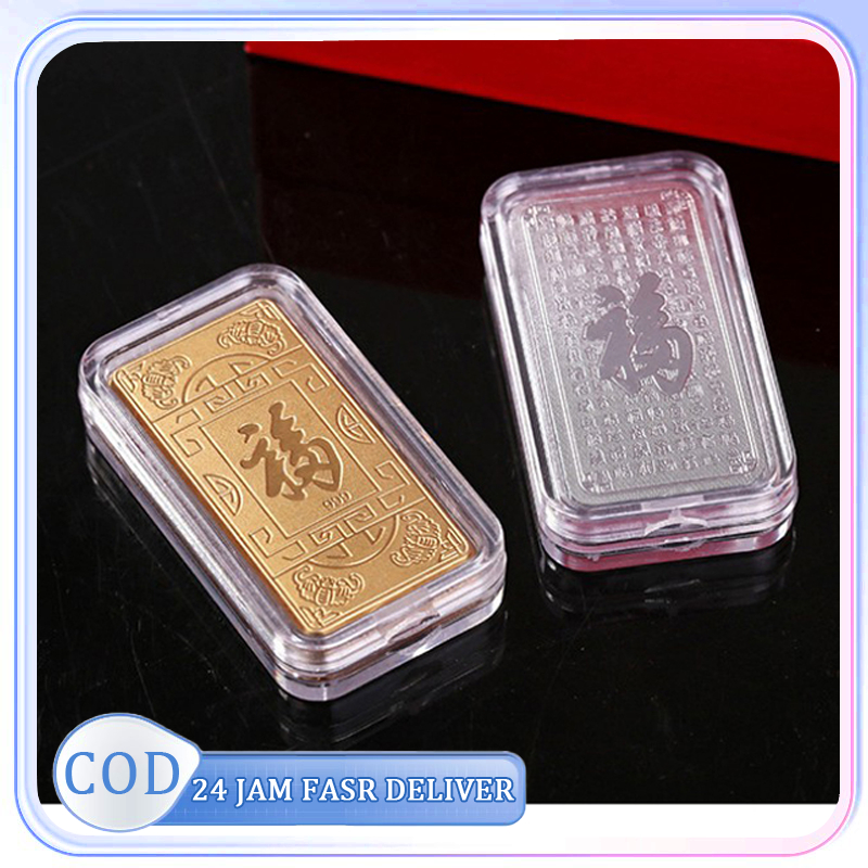 5pcs Koin Emas Souvenir Emas Amulet Keberuntungan Jimat Kekayaan Lucky Cat Penarik Rezeki Emas Hadia