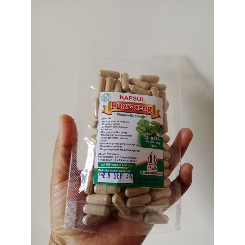 kapsul herbal purwoceng 1pack isi 100butir/purwoceng kapsul murni% sejuta manfaat/kapsul akar purwoc