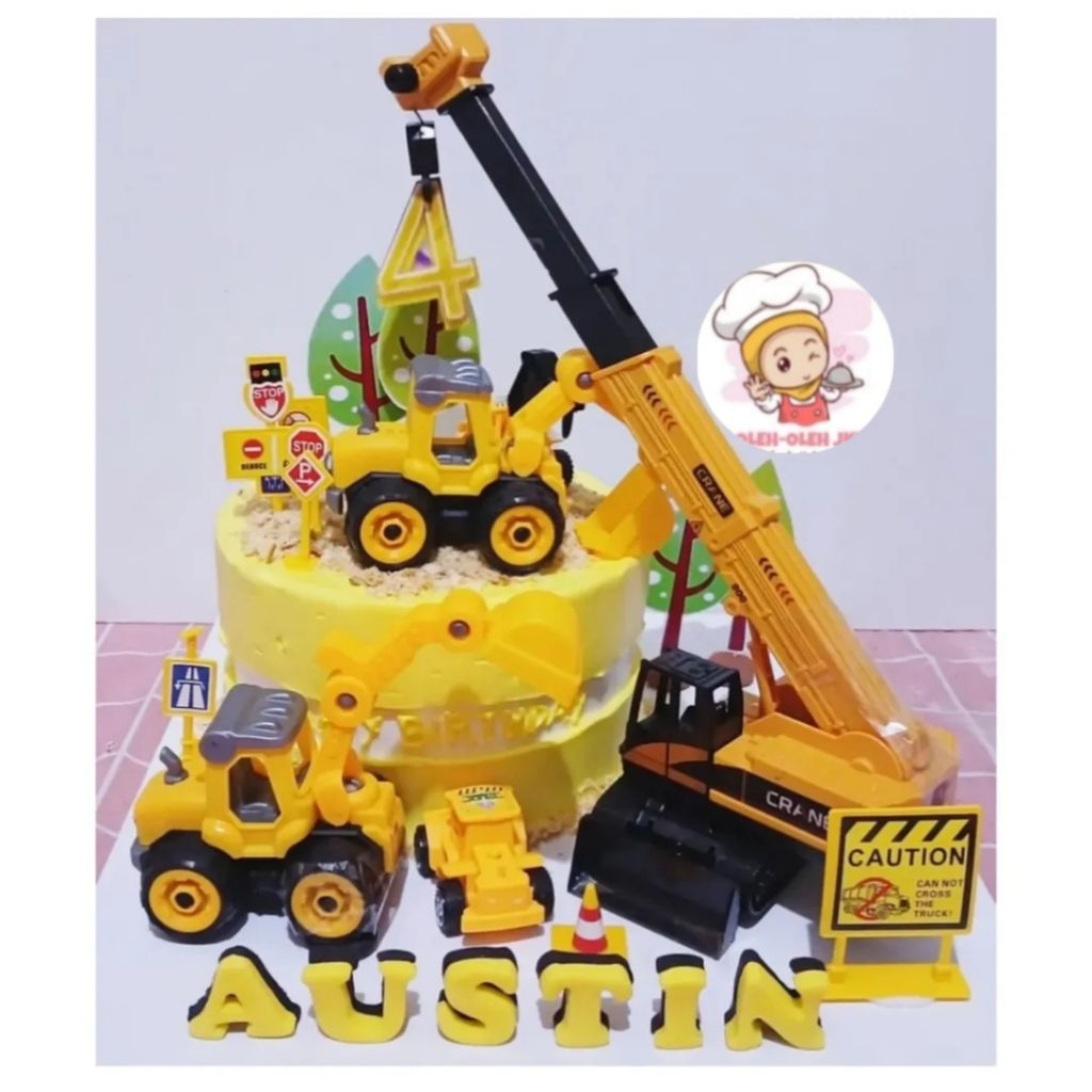 Excavator Custom cake / Kue ultah anak Laki-laki / Kue ulang tahun Mobil Kontruksi