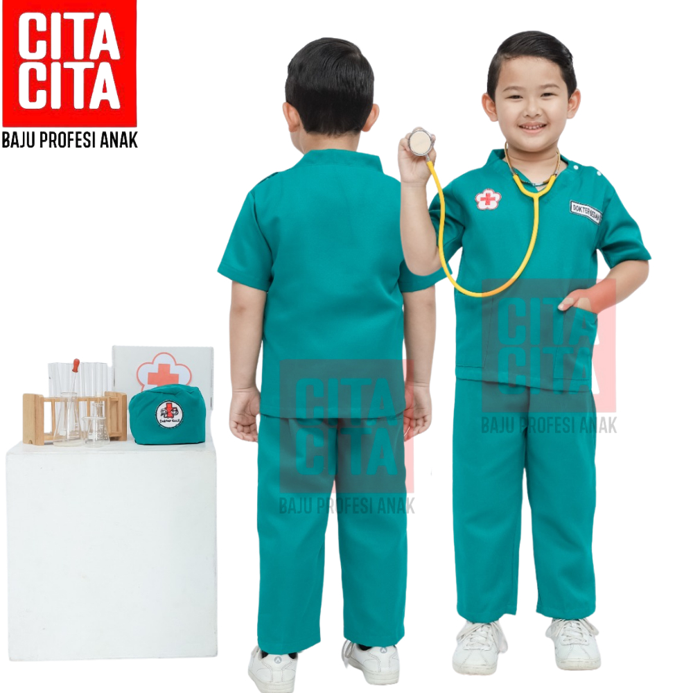 Baju Profesi Anak Karnaval Dokter Paket Komplit TK PAUD / Baju Dokter Anak