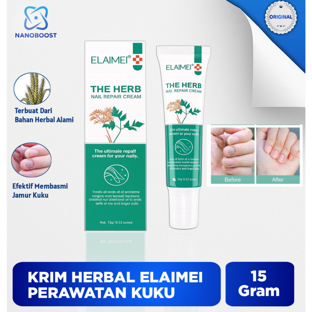 Elaimei Nail Repair Cream Herbal Original 15 Gram – Kuku Sehat Cantik Terawat