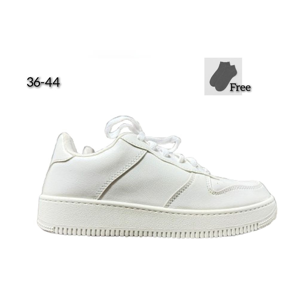 Sepatu Sneakers Wanita Putih Polos & Pria | Sepatu Sneakers Casual Basic Klasik Premium Murah | Sepa