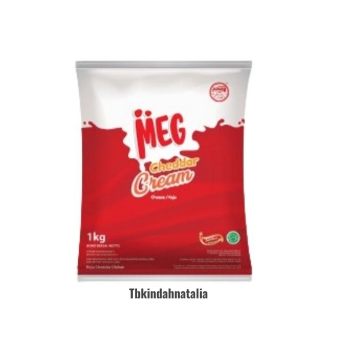 Meg Cheddar Cream Cheese 1 kg Filling Keju - Meg Cream Cheese 1kg