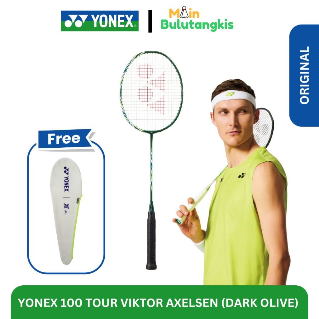 LIMITED EDITION Raket Badminton Yonex 100 TOUR Viktor Axelsen (Dark Olive) Original