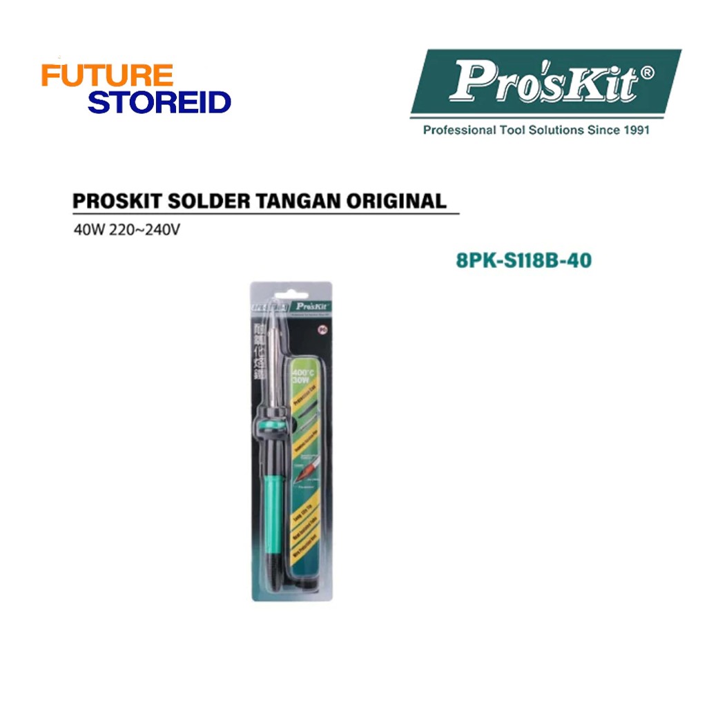PROSKIT 8PK-S118B -40 SOLDERING IRON 40W 220~240V - SOLDER TANGAN - SOLDER LISTRIK PROSKIT 8PK-S118B