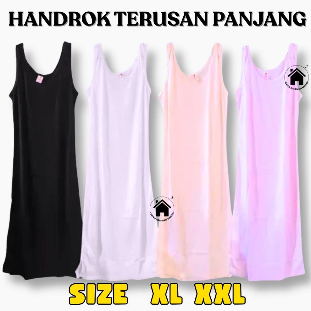 Androk Panjang Terusan Dalaman Gamis Katun XL/XXL