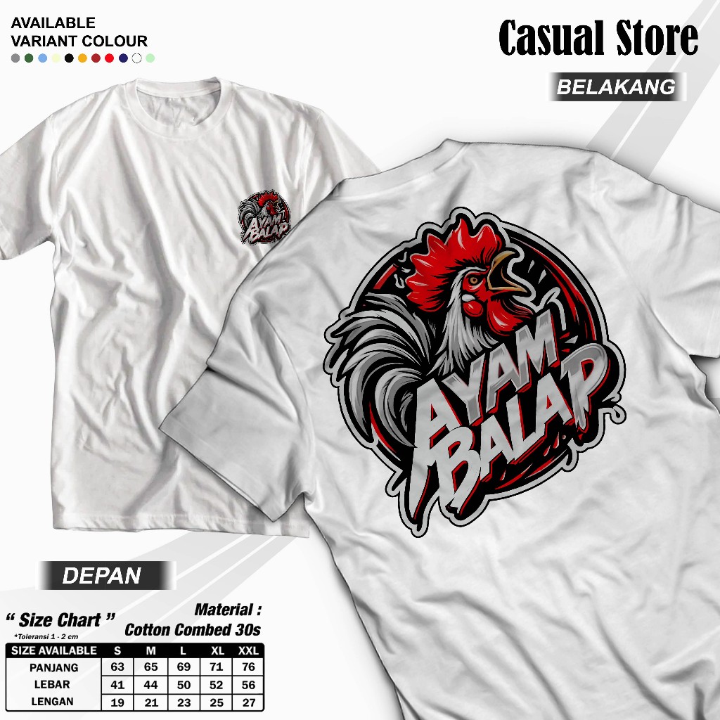 KAOS AYAM BALAP BAJU AYAM KEREN TERBARU KAOS DISTRO PREMIUM TSHIRT BISA COD