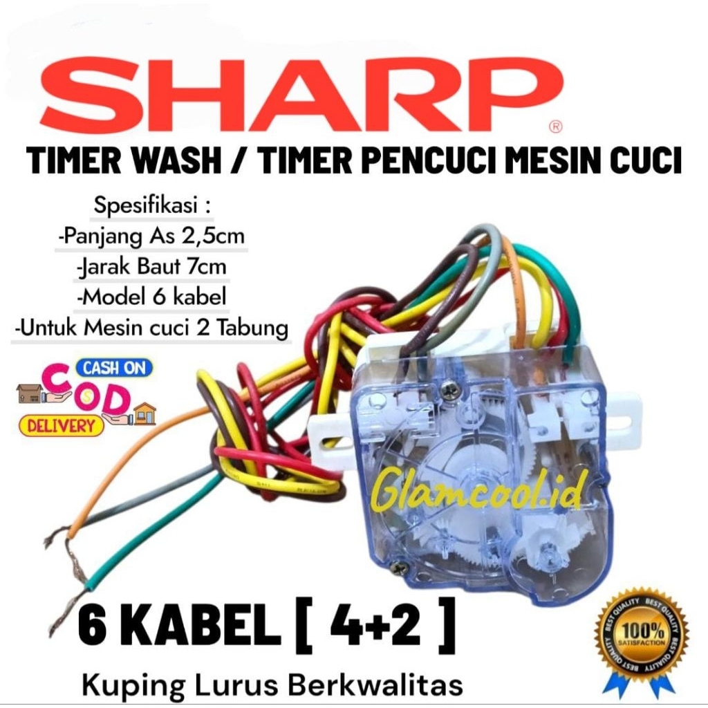 TIMER WASH PENCUCI 6 KABEL MESIN CUCI SHARP 2 TABUNG