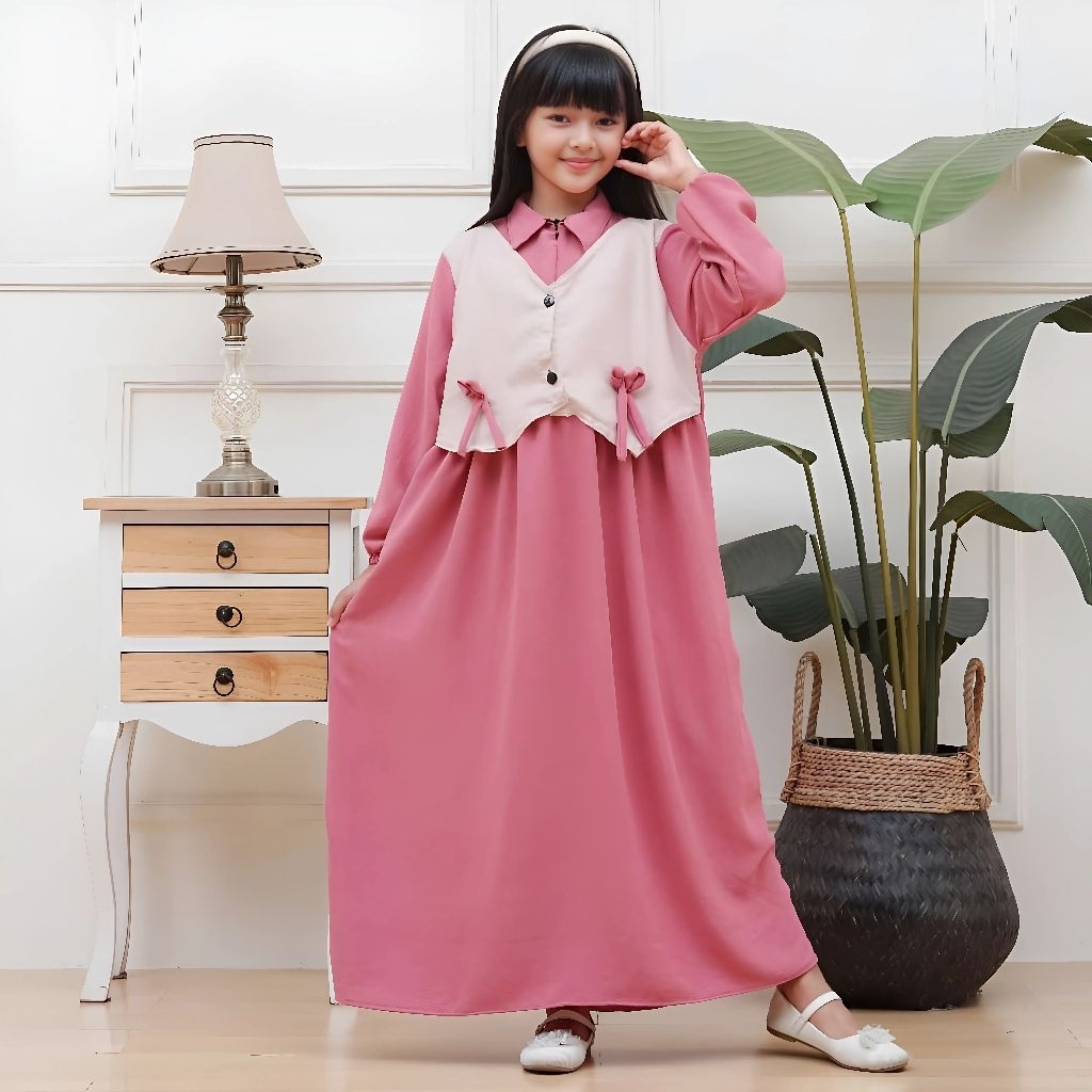 gamis anak perempuan rompi