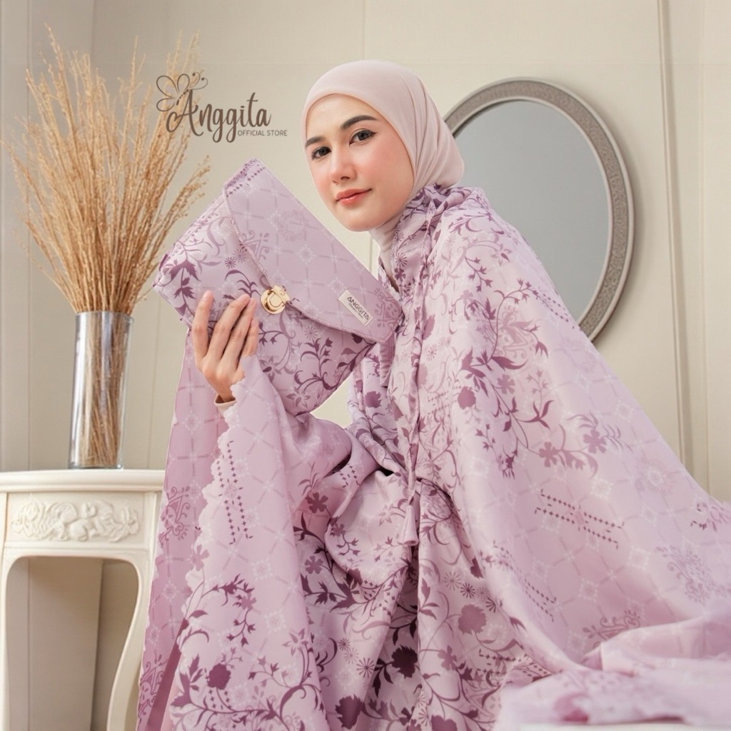 Anggita - Mukena Maxmara Silk Premium Motif Jumbo Silk Premium Mewah Best Dail