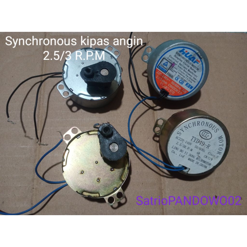 Motor synchronous kipas angin 2.5/3 Rpm