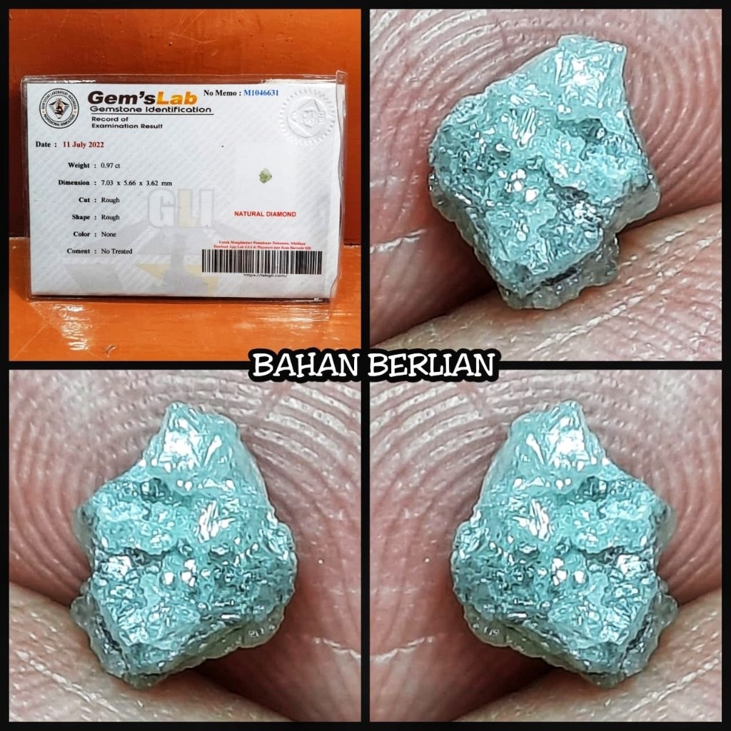 original 100% batu berlian banjar super + sertifikat lab