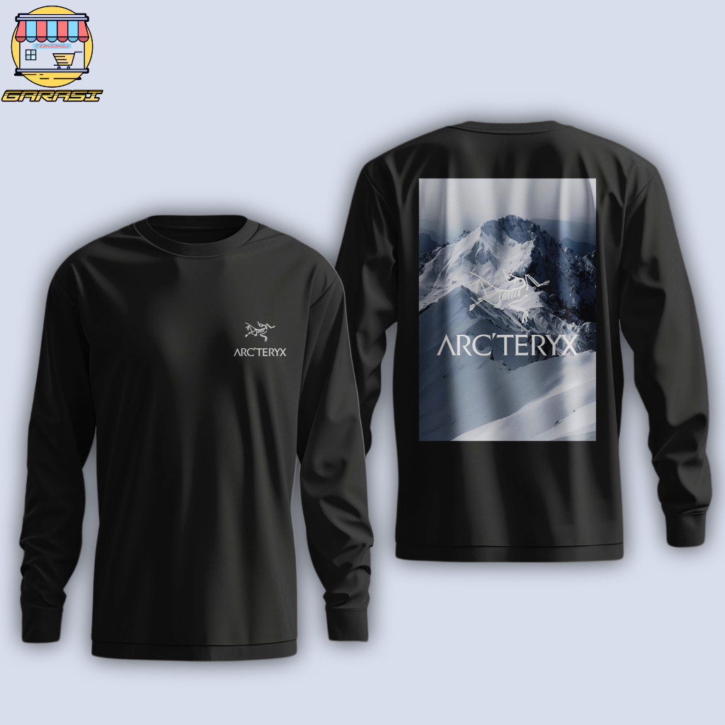 garasi tokoku long sleeve tshirt kaos pendaki gunung unisex pria dan wanita logo gunung Arcteryx 2