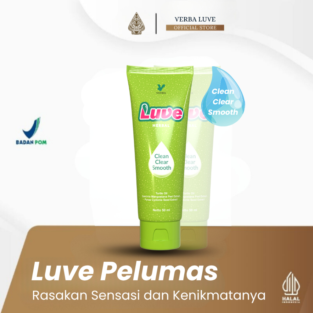 Verba Luve Herbal Clean Clear Smooth Pelumas Gel SeksPria & Wanita 50 ml Aman BPOM