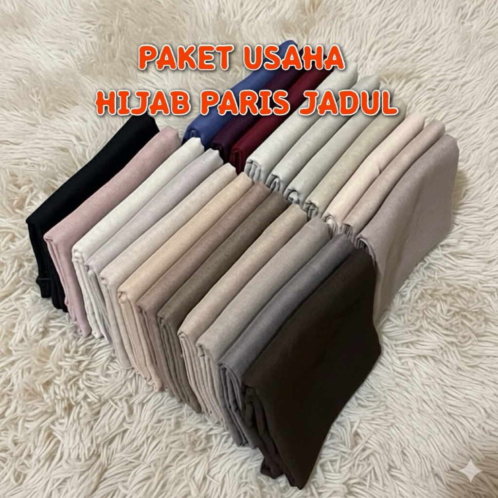 PAKET USAHA HIJAB PARIS JADUL paket 20 pcs / 1 kodi hijab Paris jadul premium