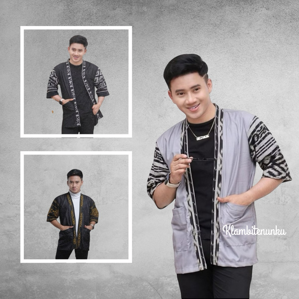 Kimono Etnik Tenun/Outwear Tenun/Baju Pria/Kimono Pria Kekinian