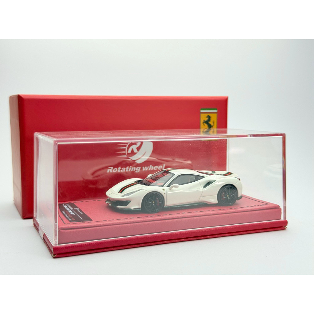 ROTATING WHEELS 1:64 FERRARI 488 PISTA WHITE LIMITED 199