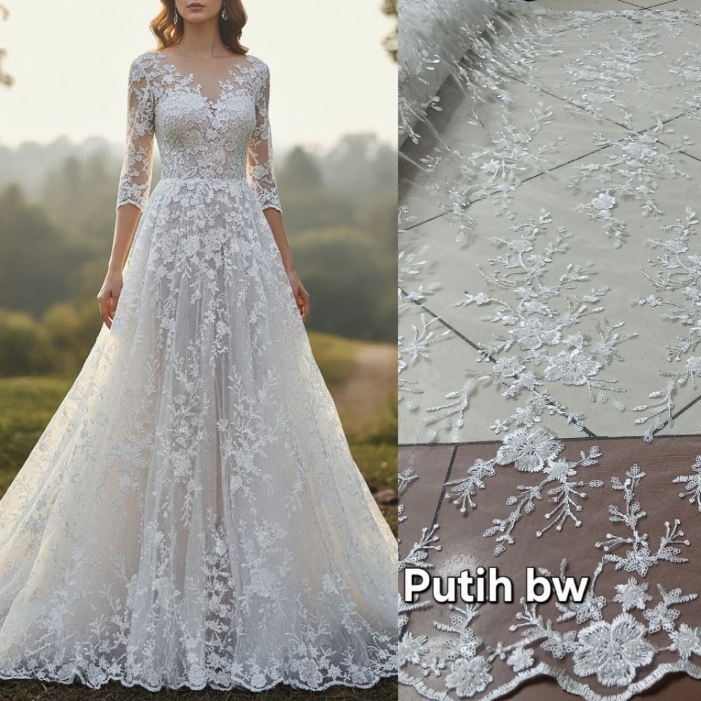 Kain tile payet sworosky jepang / Kain tile payet mewah ful aksesoris