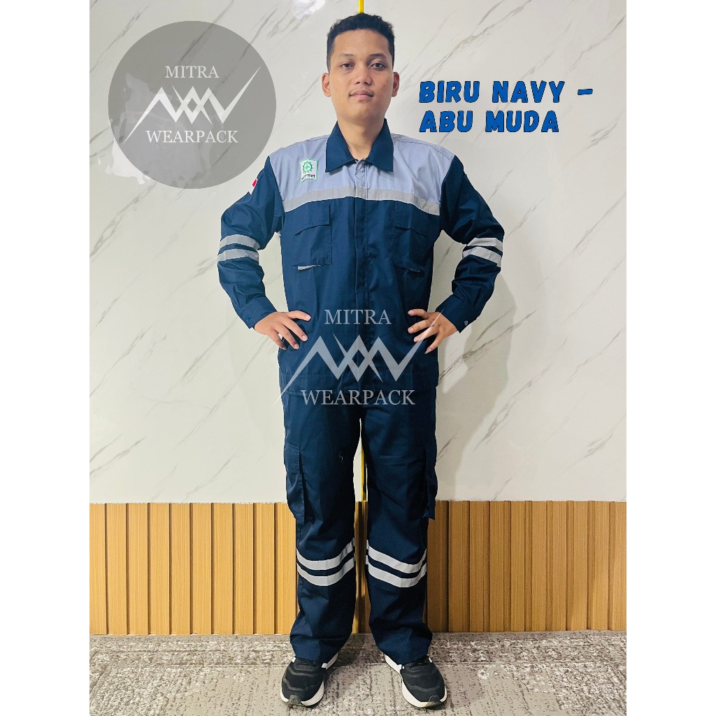 Wearpack Safety Set || Biru Navy - Abu Muda