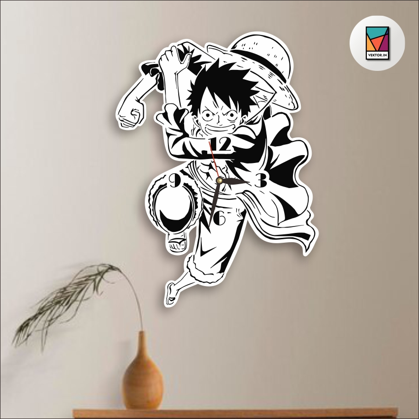 VEKTORIN | ID17 JAM DINDING KARAKTER ONE PIECE UNTUK RUANG TAMU DAN KAMAR TIDUR