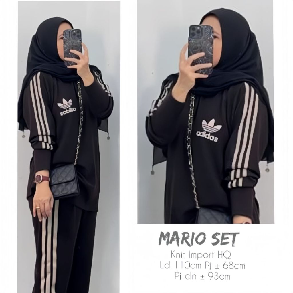 Mario set briella Kirana celana knit premium Dress wanita muslimah Gamis baju midi muslim gaun lebar